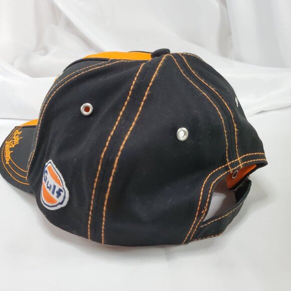 Vintage Gulf 69 Lucky Number Cap Spirit of Racing Baseball Cap Black Orange - Picture 4 of 8